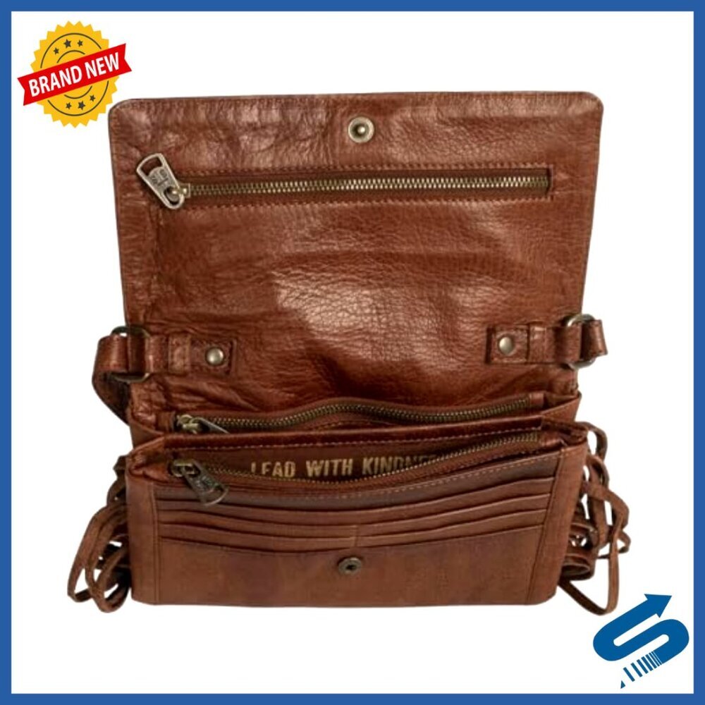 Buffalo Leather Crossbody Bag with Multiple Pockets for Casual Outings - Picture 5 of 6